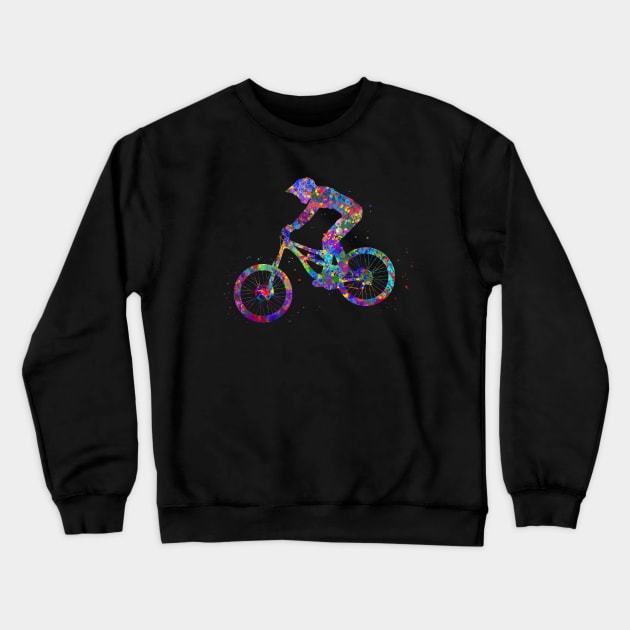 Downhill mountain bike jump Crewneck Sweatshirt by Yahya Art